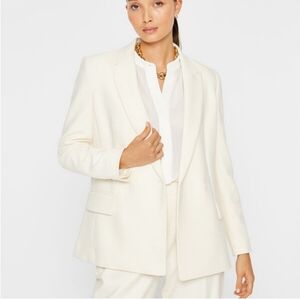NWT Club Monaco Winter White Relaxed Double Breasted Blazer Jacket 14